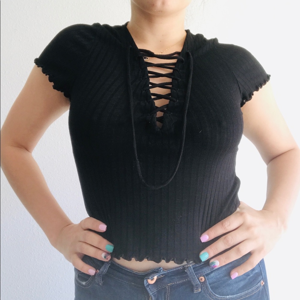 Used black crop top